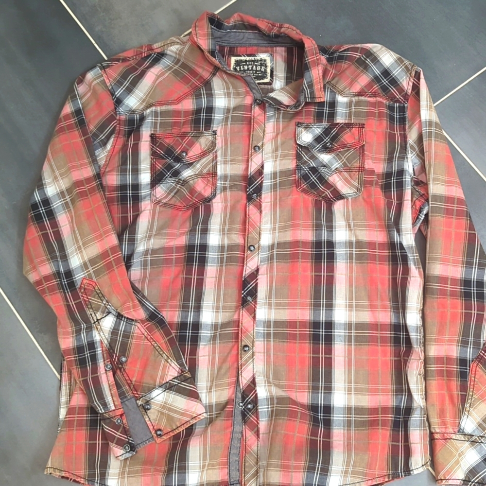 Buckle Plaid Button Down - image 1